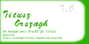 titusz orszagh business card